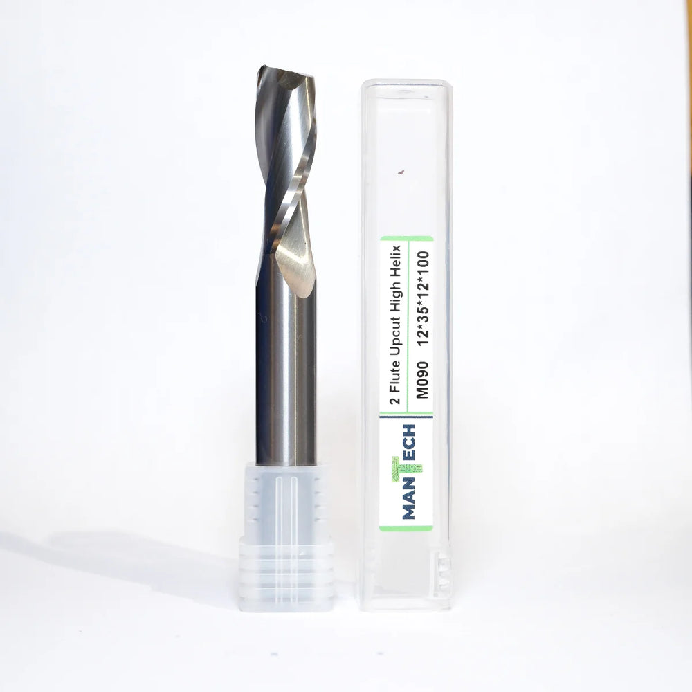 Double Flute - Solid Carbide Upcut Spiral O Flute High Helix CNC Router Tool Cutter Bit