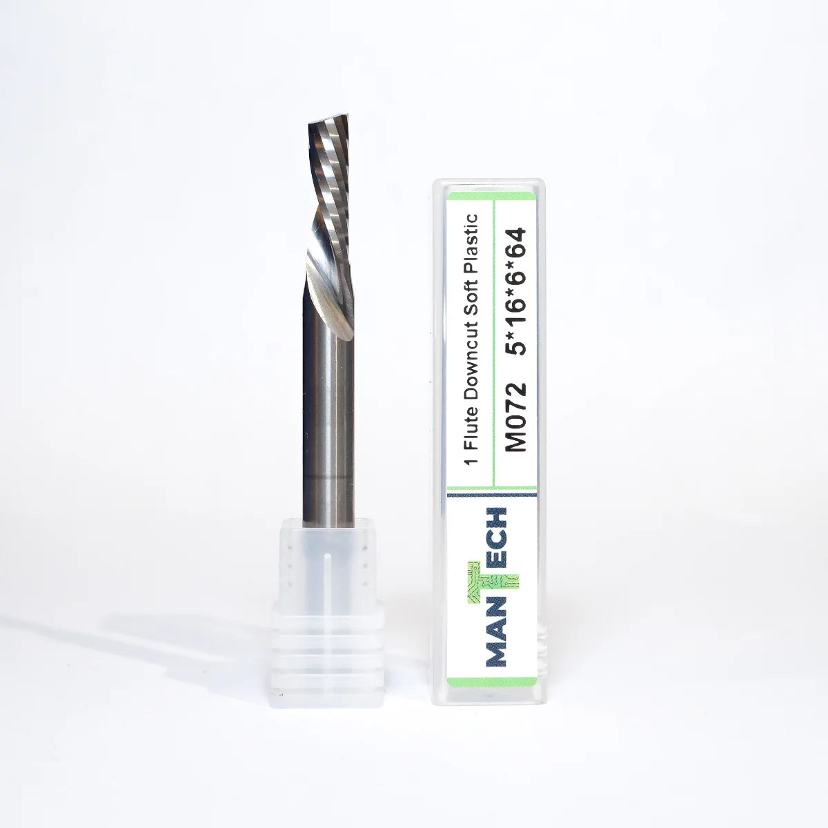 Single Flute - Solid Carbide Downcut Spiral O Flute (Soft Plastics) CNC Router Tool Cutter Bit