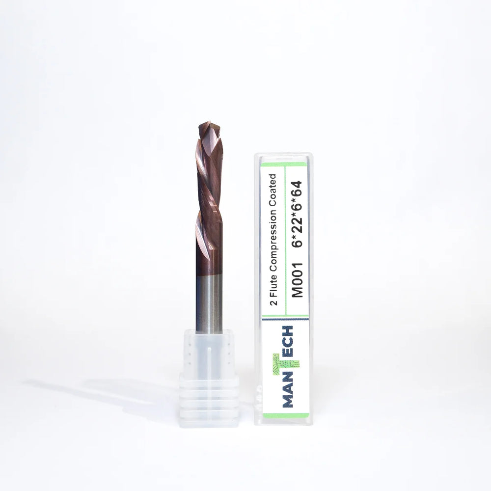 Two Flute - Compression Spiral (Coated) CNC Router Tooling Cutter Bit