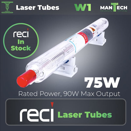 RECI Laser Tube W1 75W Length 1100mm