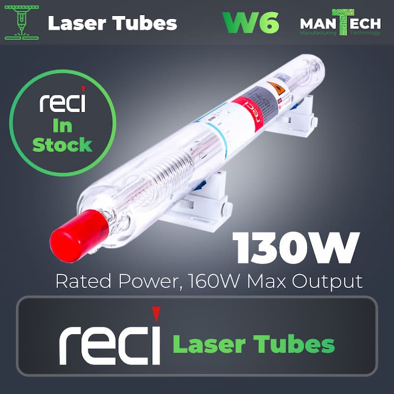 RECI W6 Laser Tube 130W 1650mm Length UK